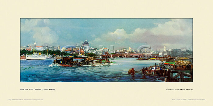 London, River Thames (Kings Reach) by Frank Henry Mason