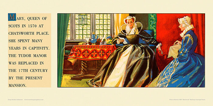 Mary Queen of Scots,1570, Chatsworth Place (Derbys). by Albert Richard Whitear