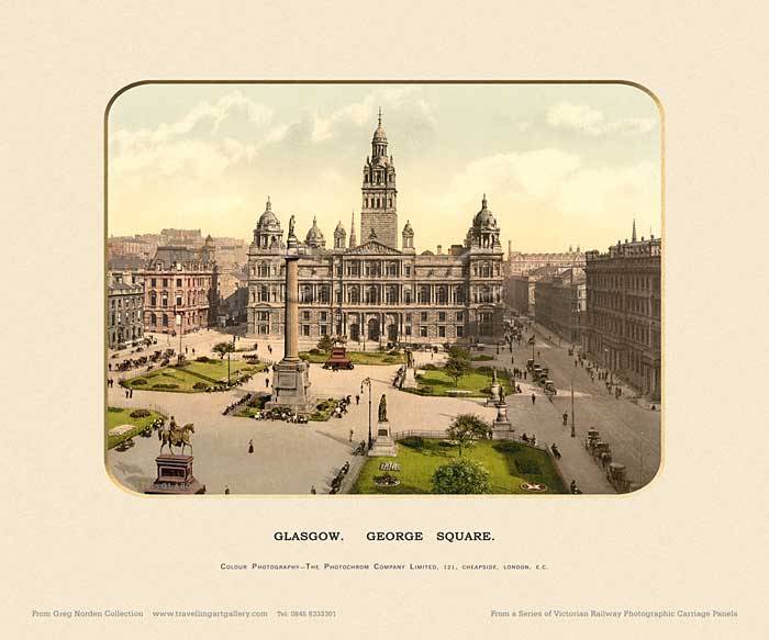 Glasgow, George Square  - Photochrom (various railways)