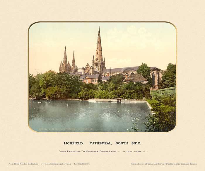 Lichfield, Cathedral, South Side  - Photochrom (various railways)