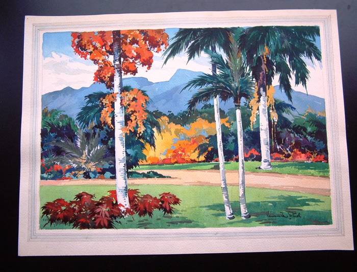 KENNETH STEEL Original Artwork TROPICAL MOUNTAINS (PROBABLY JAMAICA)