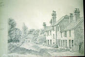 FITTLEWORTH. Original fine pencil drawing by R H Eason for illustration 1946