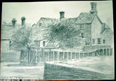 BEAULIEU MILL. Original fine pencil drawing by R H Eason for illustration 1959