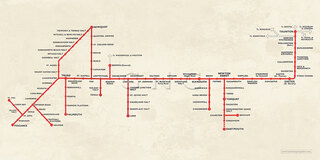 Devon & Cornwall Main & Branch Lines Map Diagram 1950s - British Rail Western Region