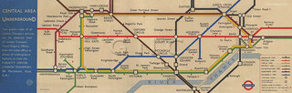 London Central Area Underground Tube Diagram 1963