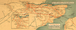 South Eastern & Chatham Railway Map c1905