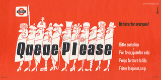 Queue Please - It's Fairer for Everyone! Notice 1976 (Stevens) - London Transport