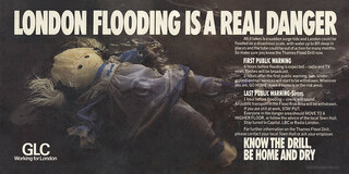 London Flooding is a Real Danger. GLC Warning Notice - London Transport