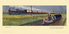 1875 London & North Western Railway express nr Brinklow  by Cuthbert Hamilton-Ellis