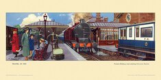 1920 Furness Railway train entering Ulverston station by Cuthbert Hamilton-Ellis