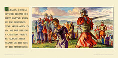Albanus, Roman officer, first martyr, St Albans, AD 303. by Albert Richard Whitear
