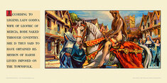 According to Legend, Lady Godiva, naked, Coventry. by Harry Redvers Winslade