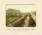 Edinburgh, Princess St, & Castle, Fm Scott Mon. - Photochrom (various railways)