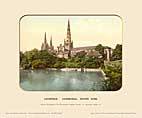 Lichfield, Cathedral, South Side - Photochrom (various railways)