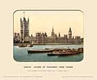 Houses Of Parliament, From Thames - Photochrom (various railways)