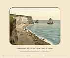 Freshwater Bay & Stag Rock, Isle Of Wight - Photochrom (various railways)