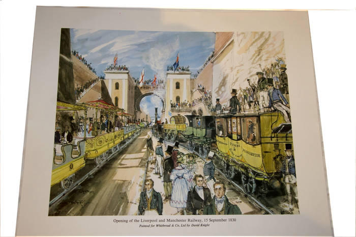 Opening of Liverpool & Manch Rly, 1830. Orig Whitbread Print . David Knight     