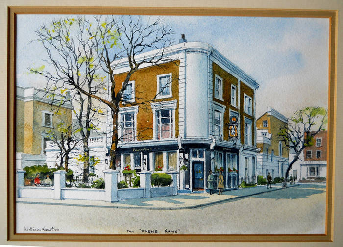 PHENE ARMS PUBLIC HOUSE, CHELSEA. Watercolour by WILLIAM NEWTON