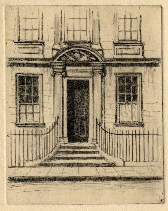 BATH, 2 LANDSDOWN TERRACE. ORIGINAL ETCHING by CYRIL H BARRAUD