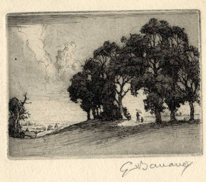 LANDSCAPE. ORIGINAL ETCHING by CYRIL H BARRAUD