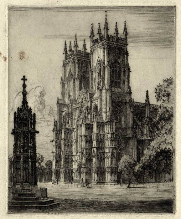 YORK CATHEDRAL. ORIGINAL ETCHING by CYRIL H BARRAUD