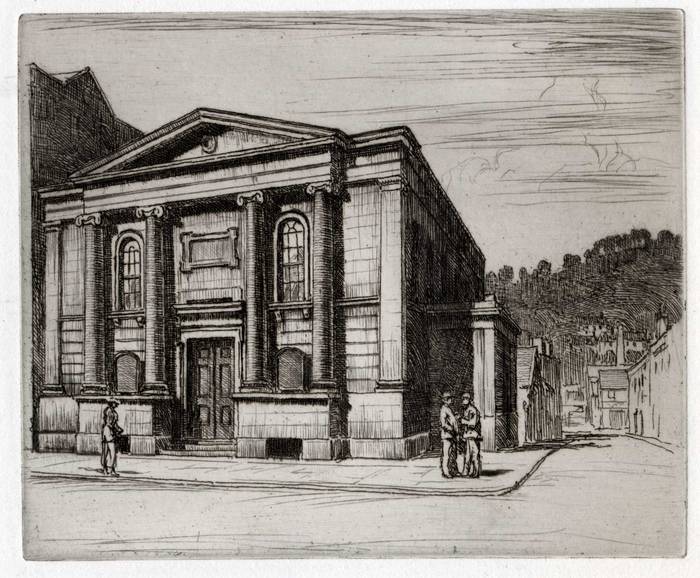 St JAMES CHURCH? ORIGINAL ETCHING by CYRIL H BARRAUD