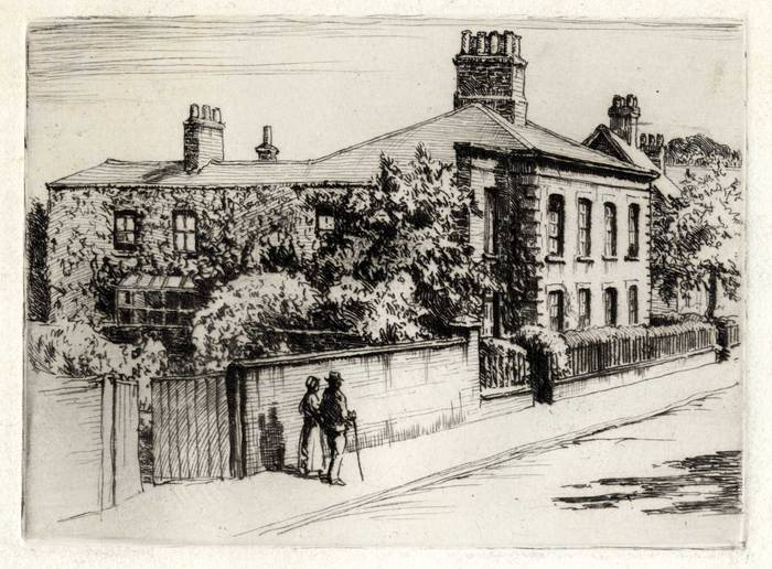 BRITISH SCHOOL, BARTON ON HUMBER. ORIGINAL ETCHING by CYRIL H BARRAUD