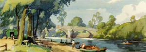 Ilkley, River Wharfe by Frank Sherwin