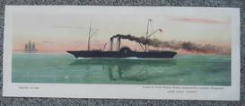 Original Railway Carriage Print TRAVEL IN 1860 LNWR PADDLER CAMBRIAN H Ellis