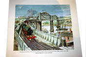 GWR 'City of Truro' at Royal Albert Bridge, 1908. Whitbread Print David Knight