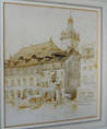 LAUSANNE, SWITZERLAND. Sepia watercolour by CHARLES KNIGHT R.W.S. 1924