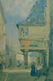 AN OLD HOUSE, DINAN [FRANCE] by FRANK SHERWIN. ORIGINAL MOUNTED PRINT