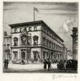 JUNIOR UNITED SERVICE CLUB, LONDON. ORIGINAL ETCHING  by CYRIL H BARRAUD