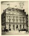  UNIDENTIFIED BUILDING, LONDON. ORIGINAL ETCHING  by CYRIL H BARRAUD