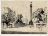 DUKE OF YORK STEPS, THE MALL, LONDON. ORIGINAL ETCHING  by CYRIL H BARRAUD