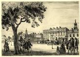 BUCKINGHAM PALACE, GEORGE III. ORIGINAL ETCHING by CYRIL H BARRAUD