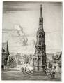 CHARING CROSS, ELEANOR CROSS, LONDON. ORIGINAL ETCHING by CYRIL H BARRAUD