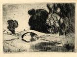 STONE BRIDGE. 1913. ORIGINAL ETCHING by CYRIL H BARRAUD