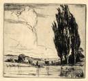 RIVER LANDSCAPE, 1912. ORIGINAL ETCHING by CYRIL H BARRAUD