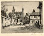 ST JOHNS, ABBEY GATE, COLCHESTER. ORIGINAL ETCHING by CYRIL H BARRAUD