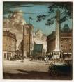 LONDON CHURCH & MEMORIAL - LOCATION? ORIGINAL ETCHING by CYRIL H BARRAUD