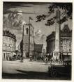 LONDON CHURCH & MEMORIAL. ORIGINAL ETCHING by CYRIL H BARRAUD