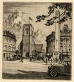 LONDON CHURCH & MEMORIAL. ORIGINAL ETCHING by CYRIL H BARRAUD