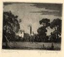 CANTERBURY, KENT. ORIGINAL ETCHING by CYRIL H BARRAUD